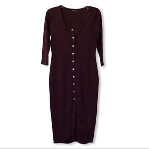 Popular Basics-Bodycon Midi length Dress-Sz Large